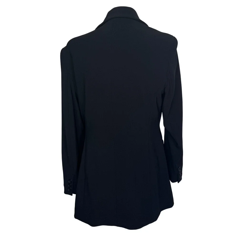 BOSTON PROPER Women's 12 Black Beyond Travel‎ Classic Boyfriend Blazer Jacket